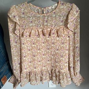 Floral light pink blouse